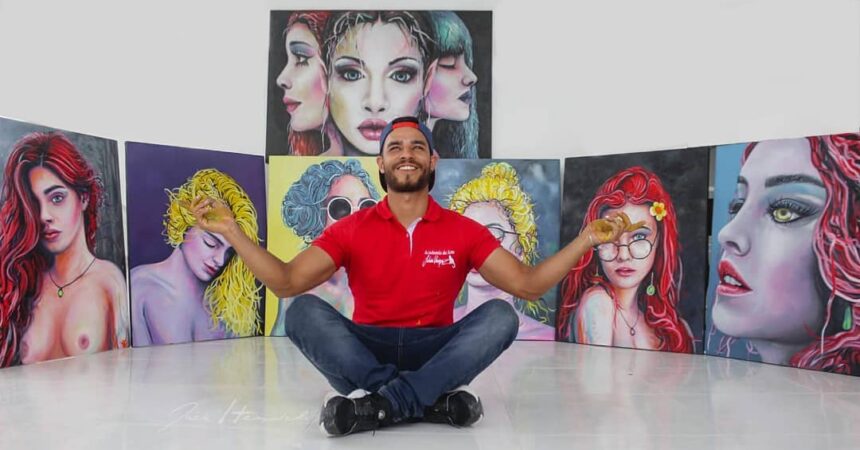 Julián Vásquez, joven pintor laboyano que persevera en su vocación por las artes